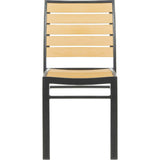 Koda Stackable Patio Chair With Wood Panels