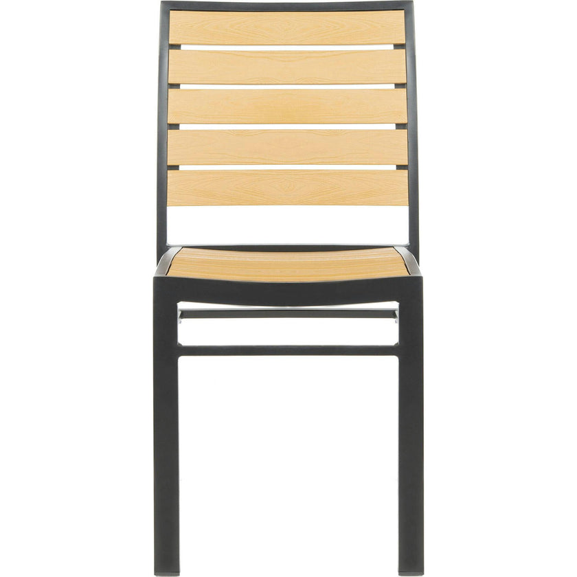 Koda Stackable Patio Chair With Wood Panels