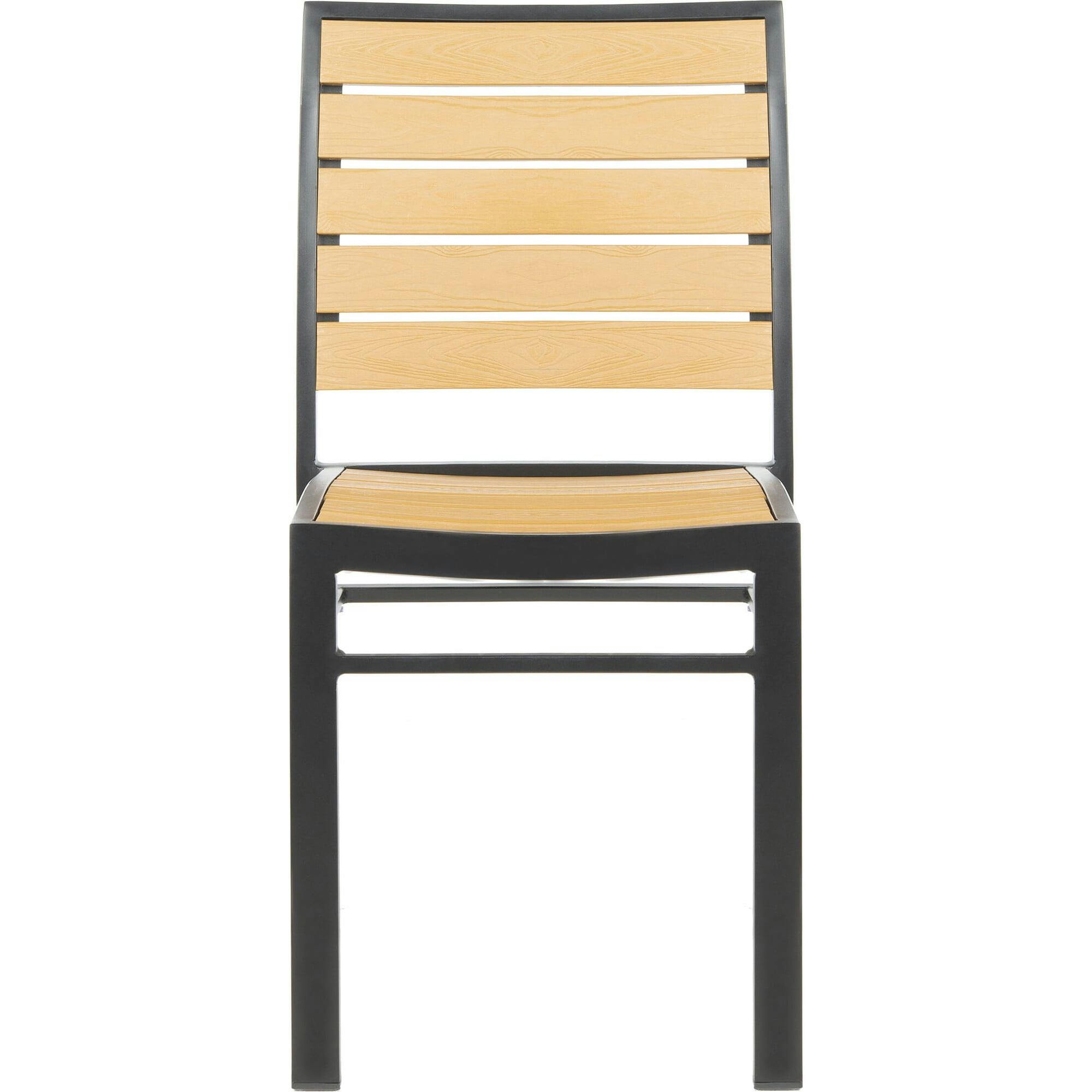 Koda Stackable Patio Chair With Wood Panels