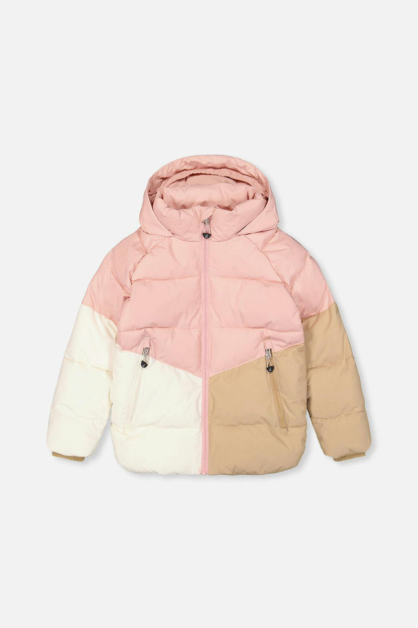 Color-Block Winter Jacket Pale Dusty Pink