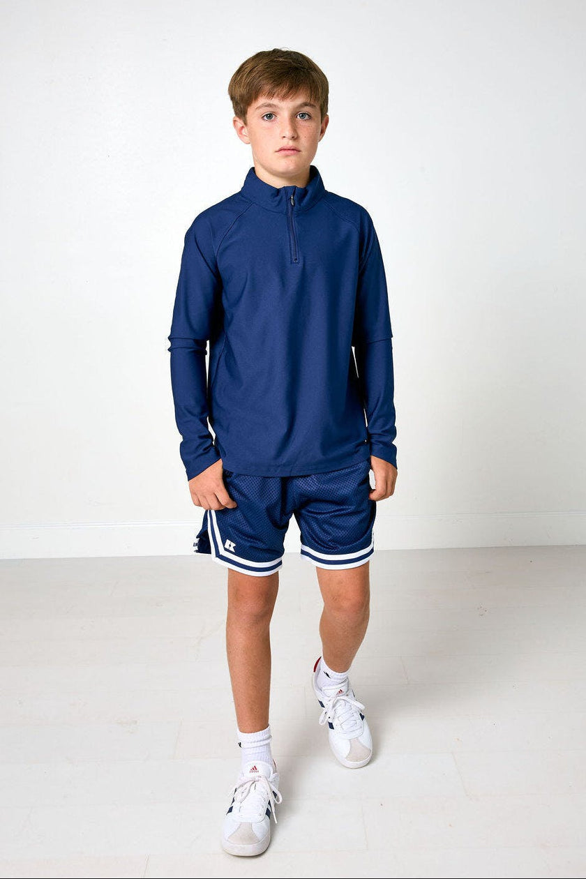 navy half-zip