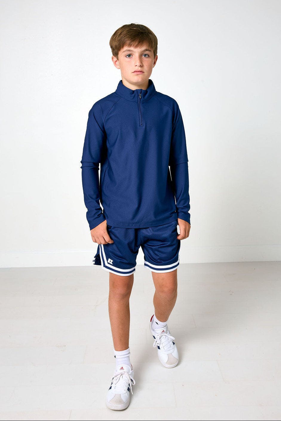 navy half-zip
