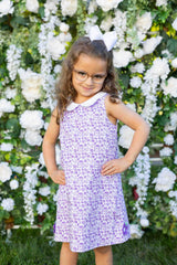 Printed Pique Dress with Flowers