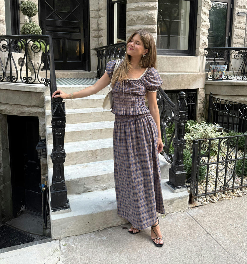 The Paulina Top - Brown Spencer Plaid