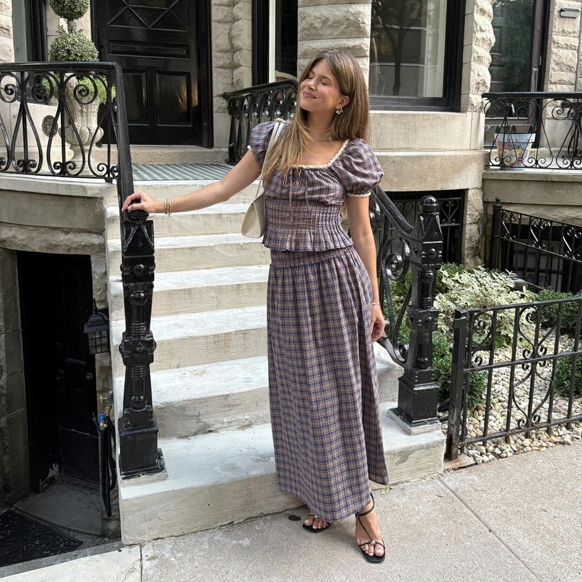 The Paulina Top - Brown Spencer Plaid