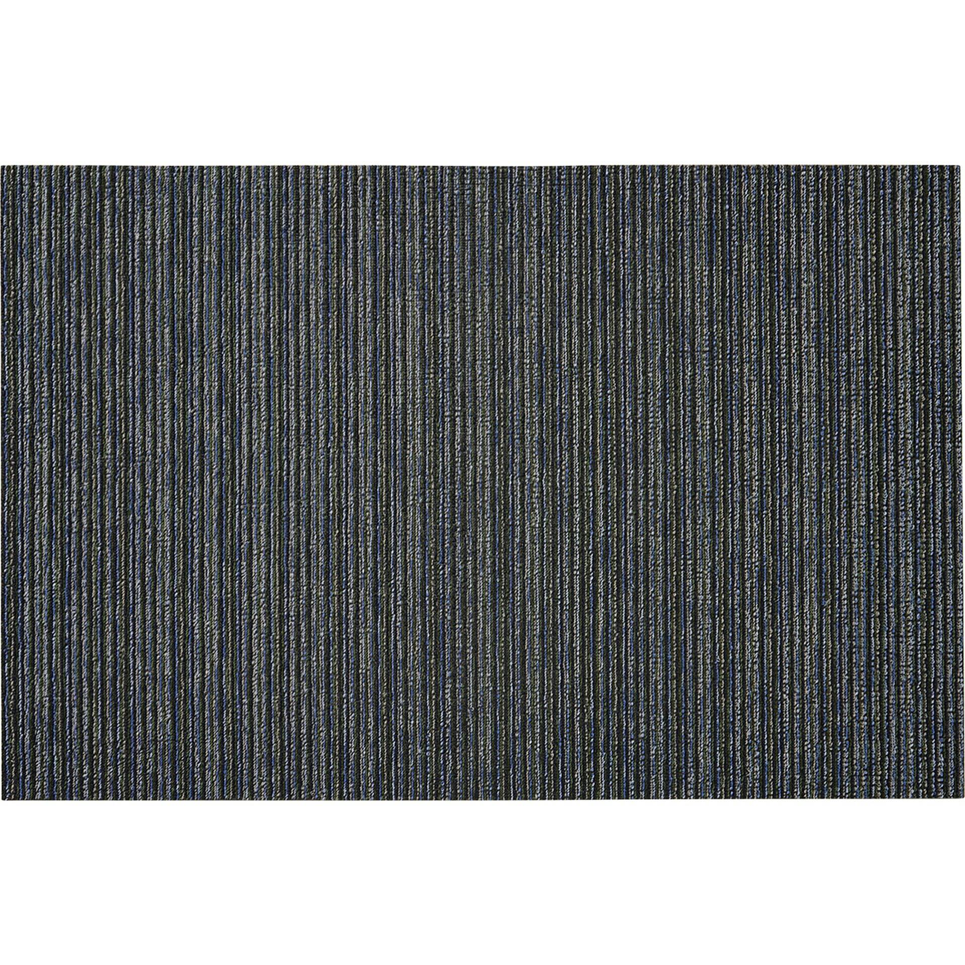 Skinny Stripe Shag Floor Mat, Green