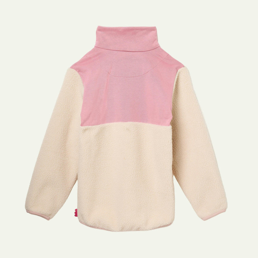Recycled Cotton And Sherpa Pink Zipup