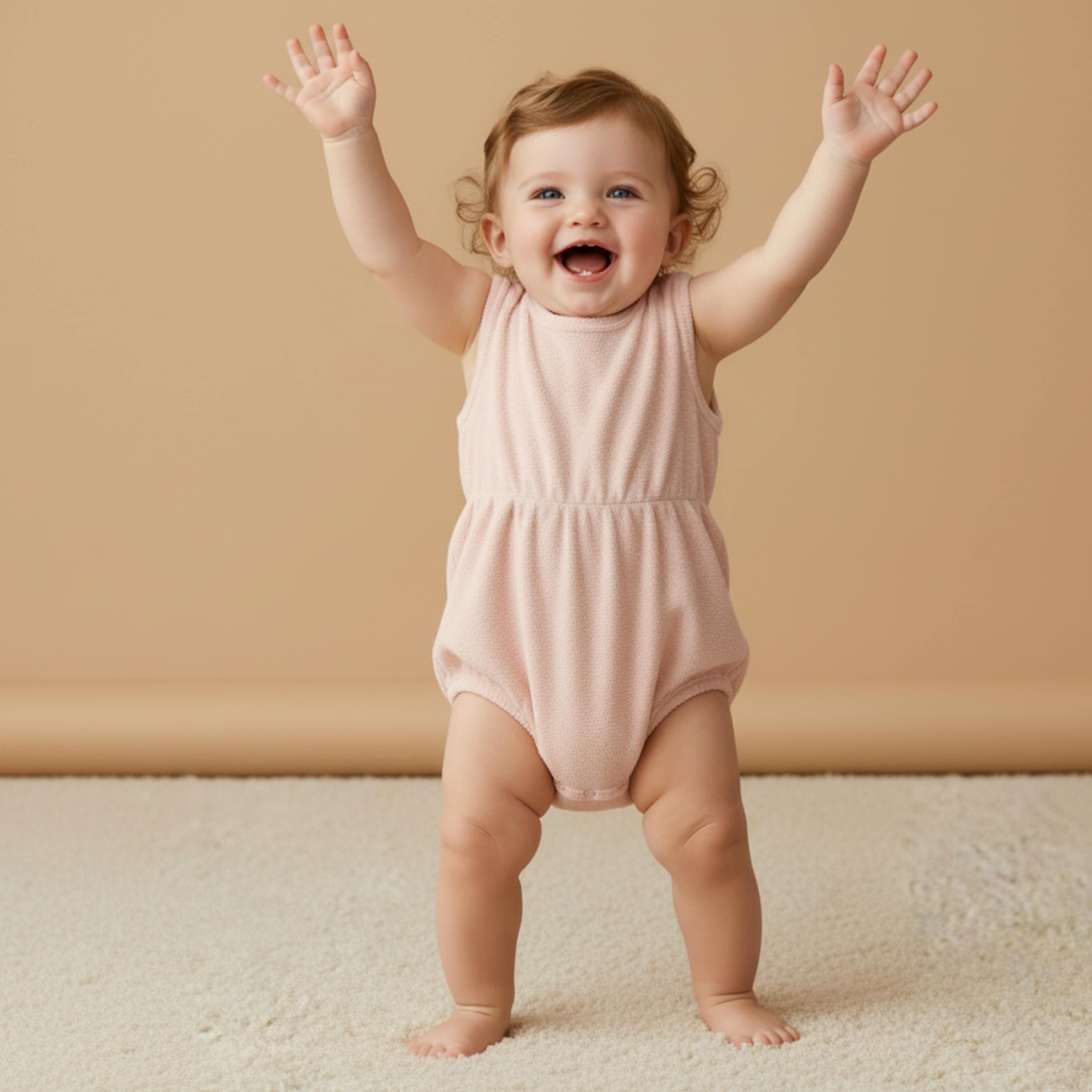 Organic Clinch Romper - Blush