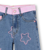 Two‑Tone Jacquard Denim Pants