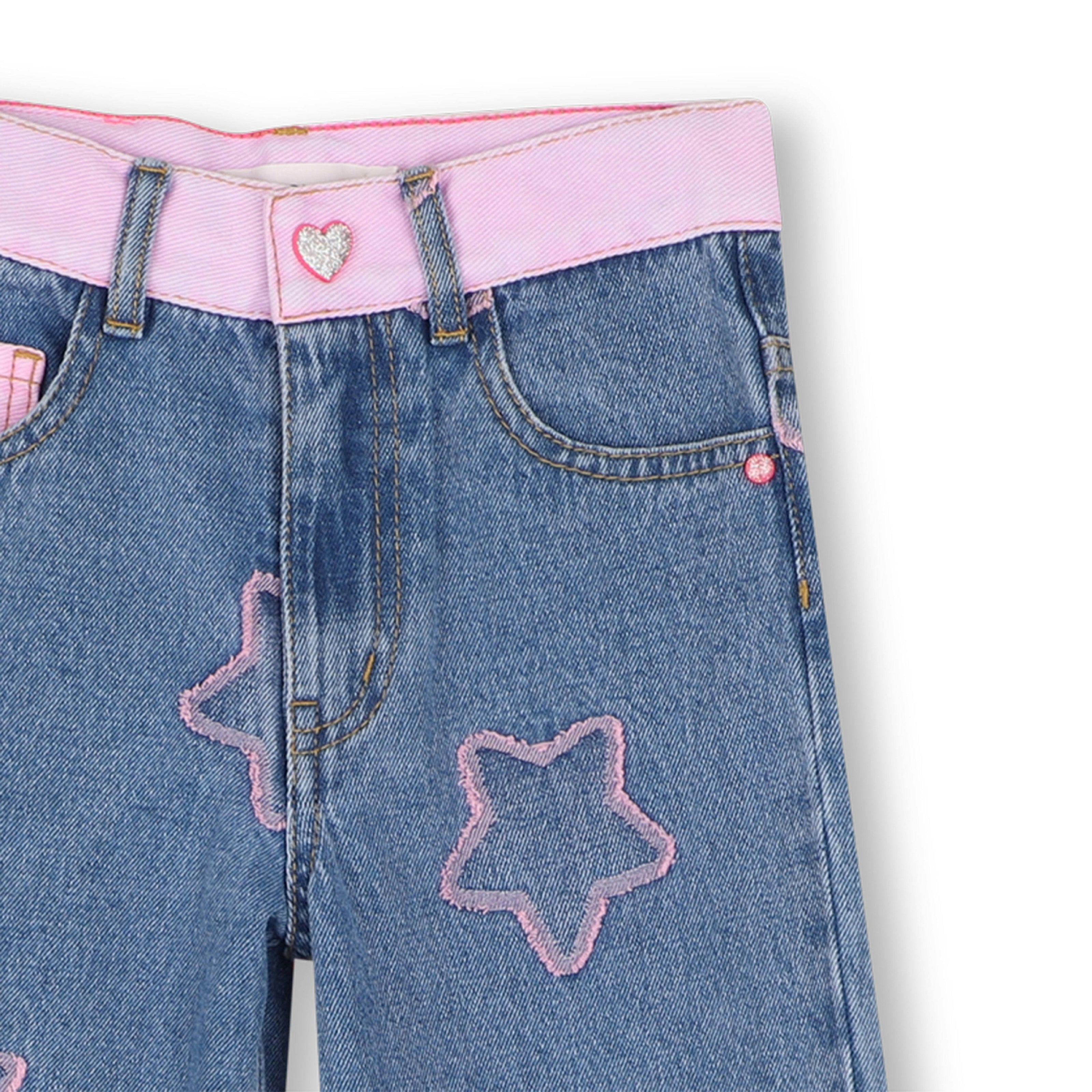 Two‑Tone Jacquard Denim Pants