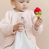 Swaddle Onesie and Teether Set - Strawberry