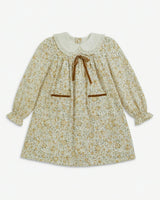 Leela Dress Beige Mustard Floral