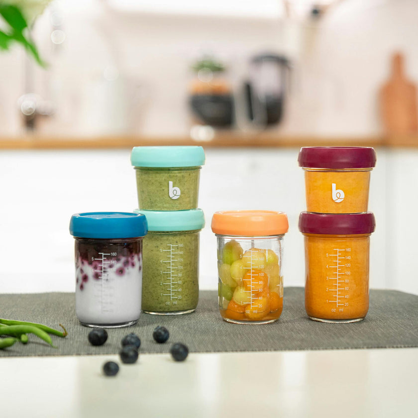Glass Babybols Baby Food Storage Containers (Airtight, Leakproof Meal Prep Bowls)