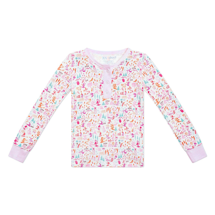 Ski Two Piece Kids Henley Pajamas