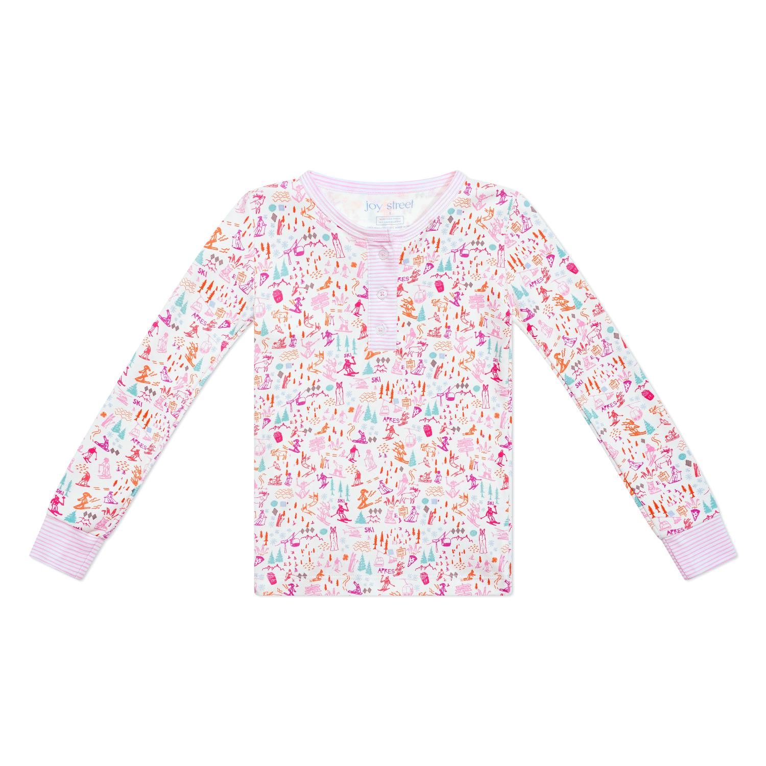 Ski Two Piece Kids Henley Pajamas