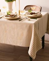 Signature Twill Tablecloth in Camel Gingham