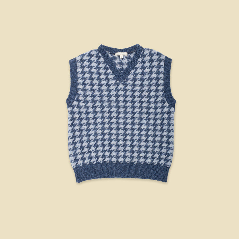 Wool Yearbook Vest in Houndstooth