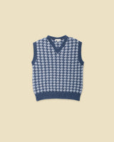 Wool Yearbook Vest in Houndstooth