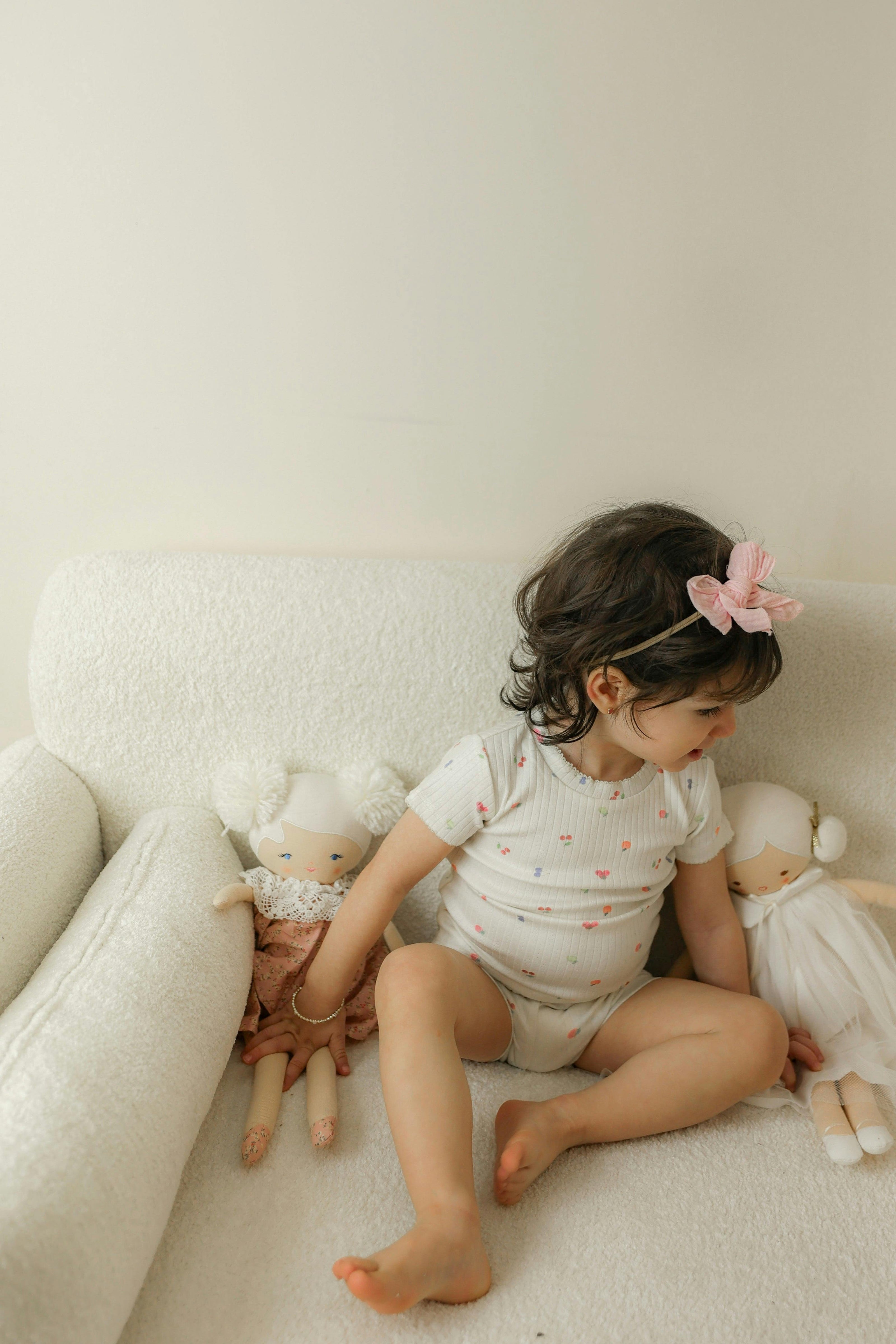 Fruit Print Pointelle Shorts Set
