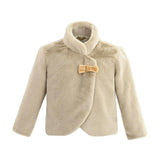 Beige Plush Asymmetrical Coat
