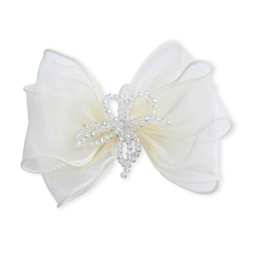 Multicolor Beaded Bow Clip Set