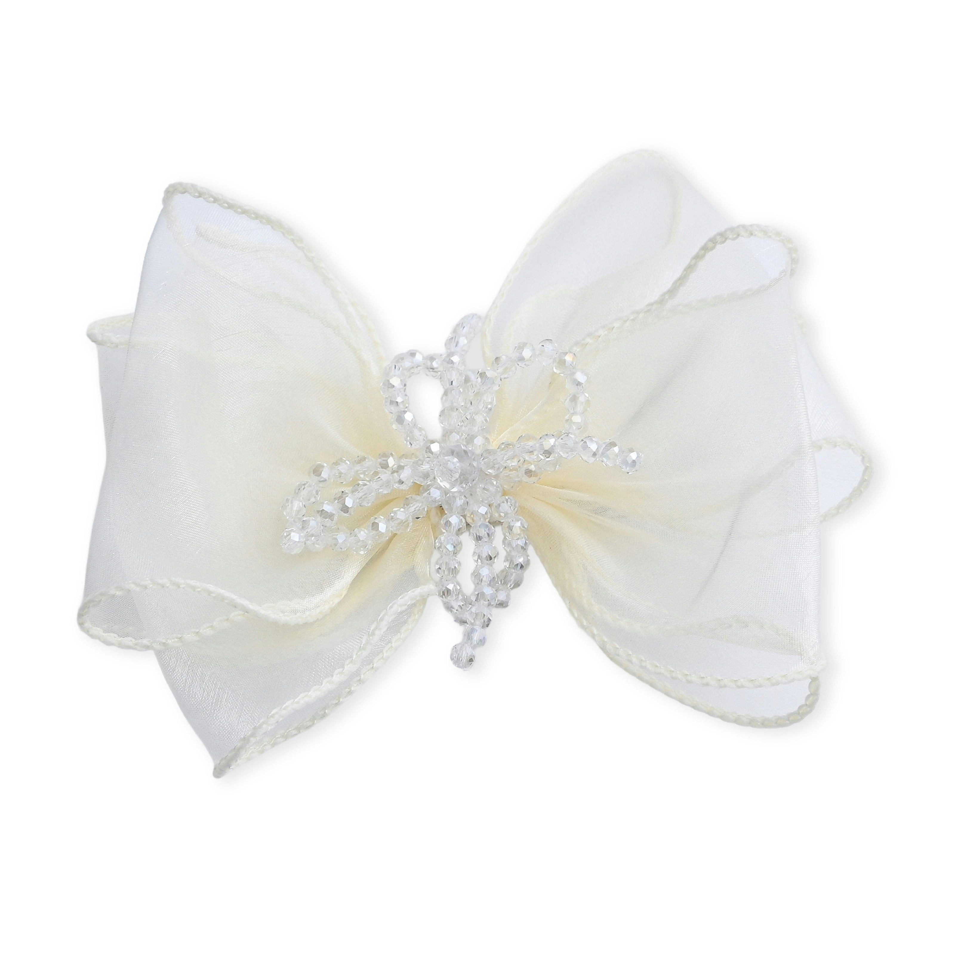 Multicolor Beaded Bow Clip Set
