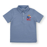 Will Boys' Performance Polo by LH Sport Blue Stripes