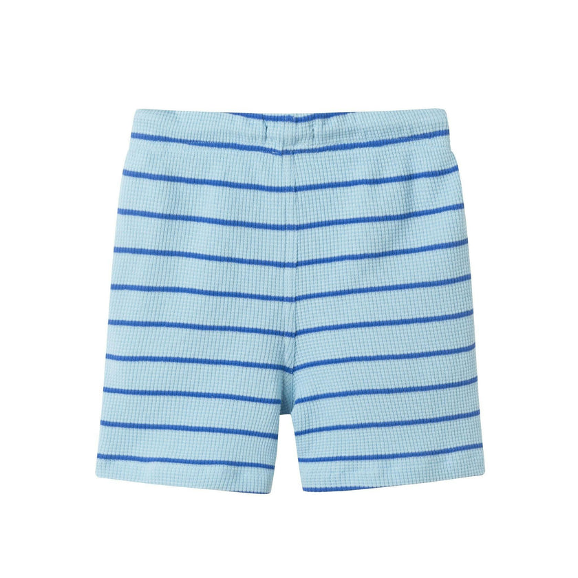 Boys Striped Waffle Polo Set | Blue Shark