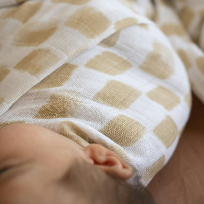 Cotton Muslin Swaddle Blanket - Adobe Checker