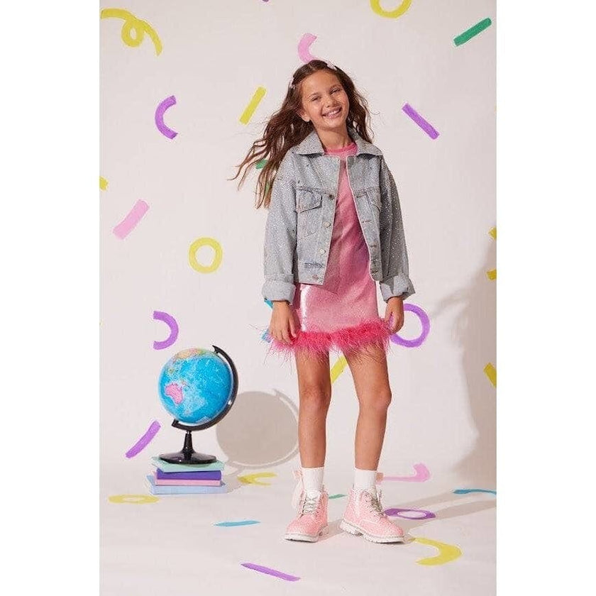 Crystal Bow Denim Jacket