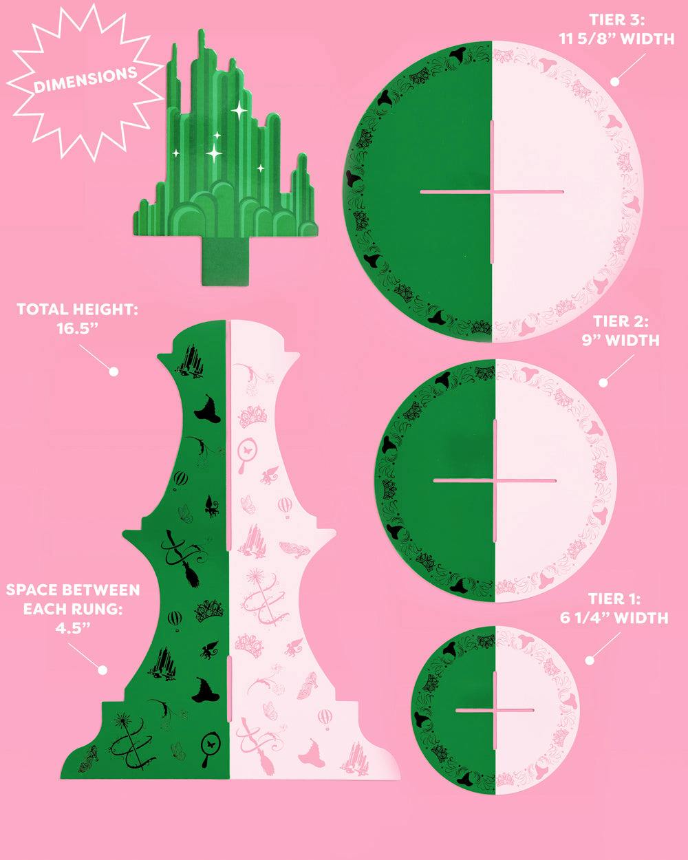 Emerald City Cupcake Tower - 3 tiered display