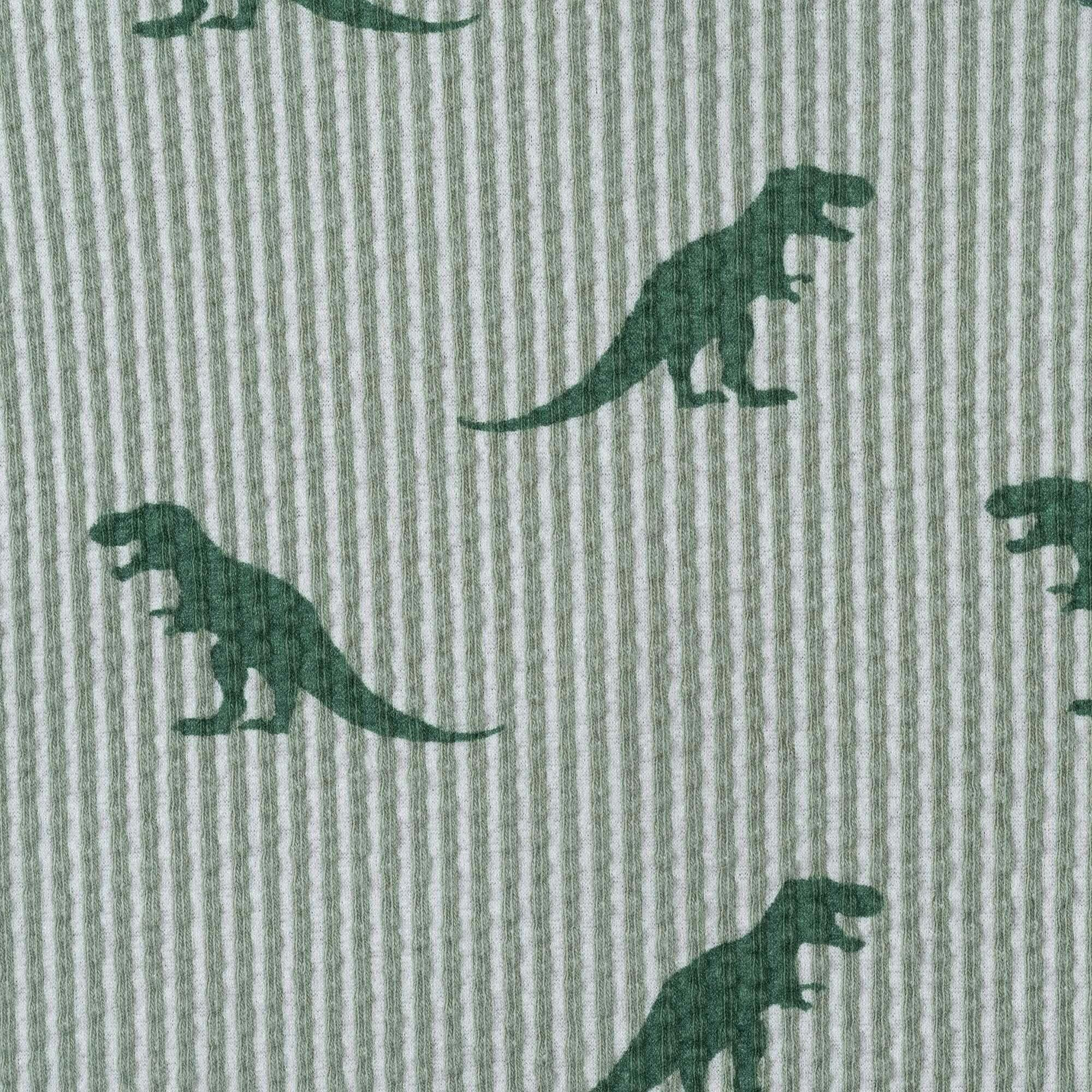 Boys Short Sleeve Cabana Set | Green Stripe Dino