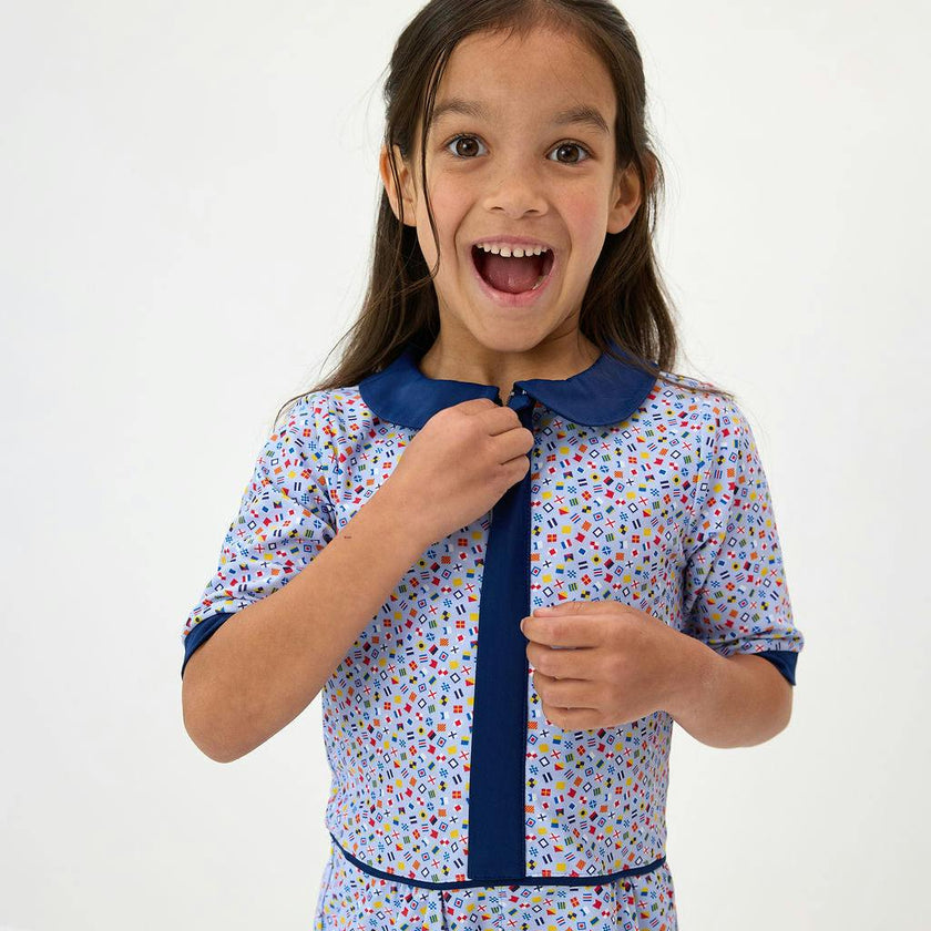 Girls Sailor Flag Romper