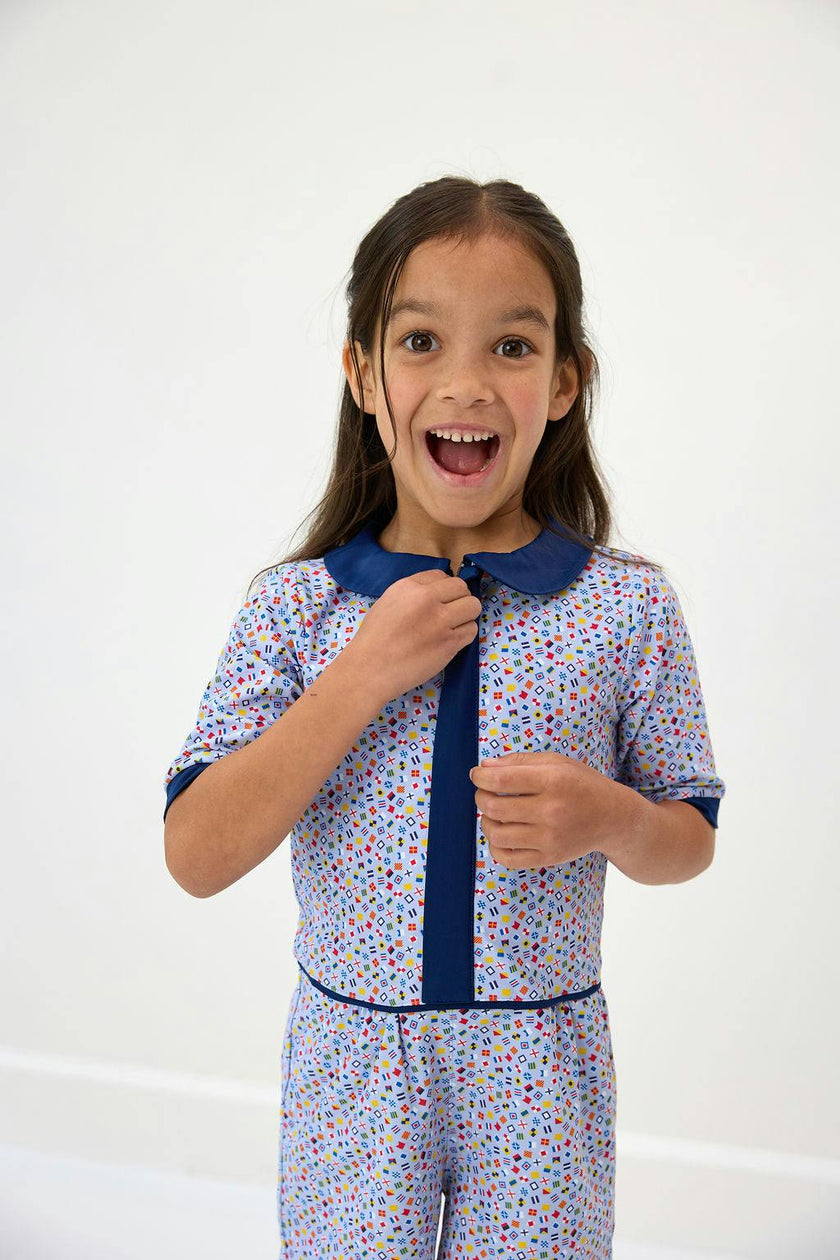 Girls Sailor Flag Romper