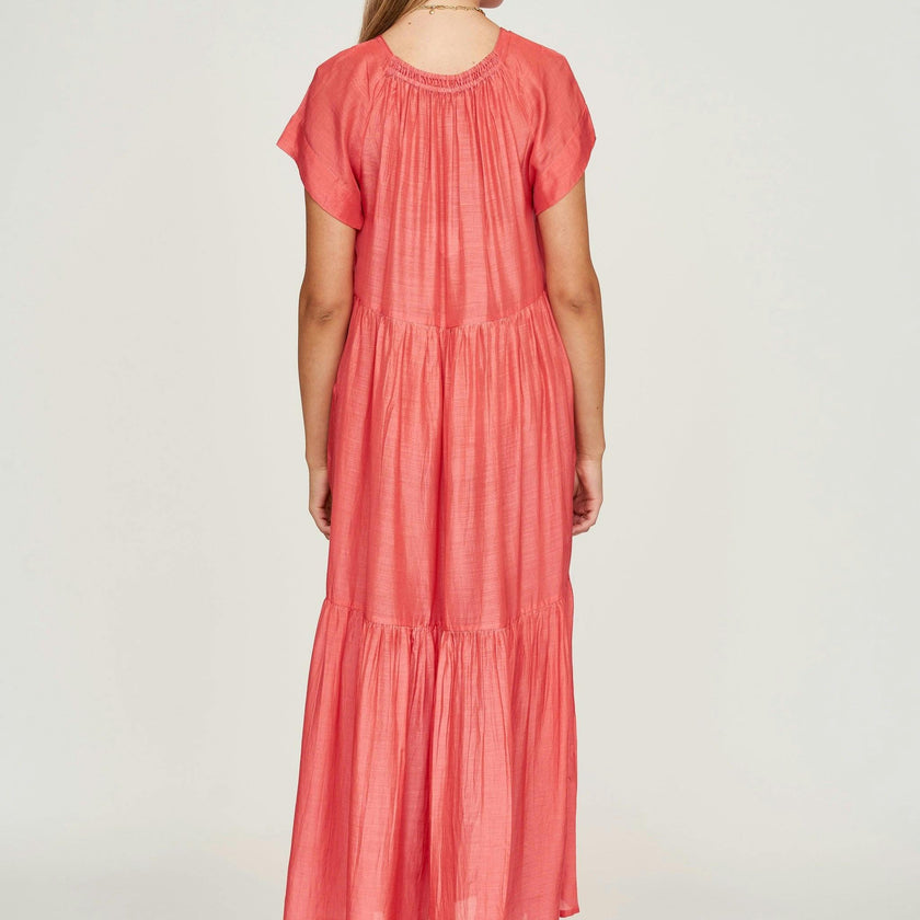 Vienna Maxi Dress in Coral