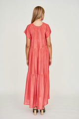 Vienna Maxi Dress in Coral
