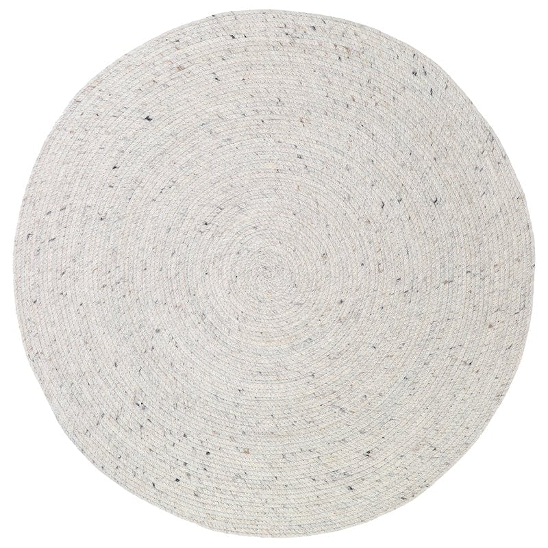 Neethu Hand-Crafted Felted Wool Round Rug, Natural