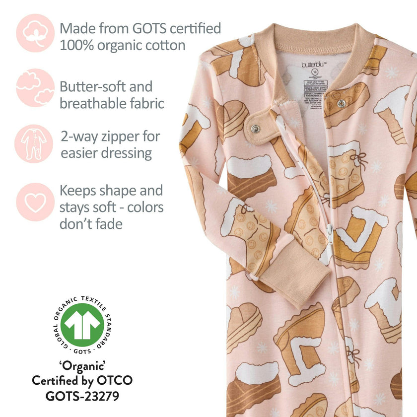 CRUZ Snug Fit Footed Baby Girls Pajamas