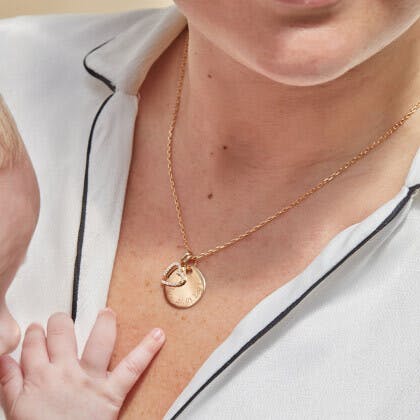 Personalized Crystal Necklace, 14k Gold Plated