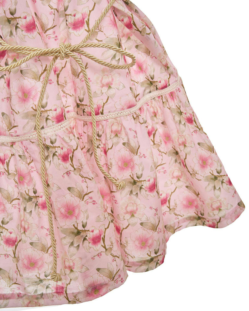 Girls Cotton Sundress – Adjustable Tie Straps (Petal)