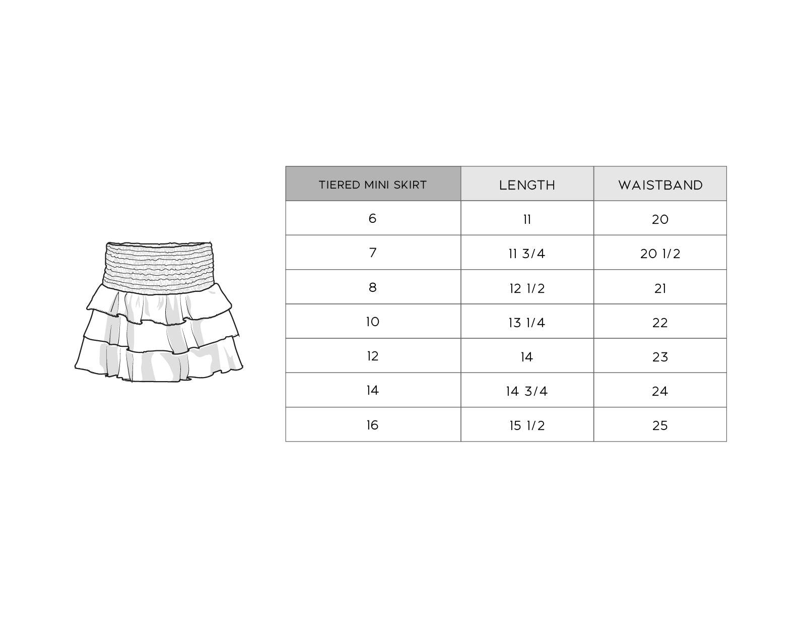 Girls Tiered Mini Skirt in Hannah Bouquet Floral
