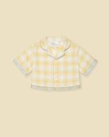 Embroidered Shirt Jacket in Daisy Plaid