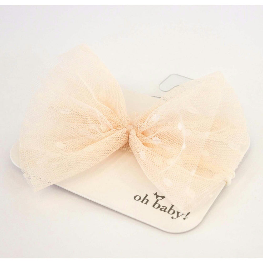Dotted Mesh Bow Nylon Headband