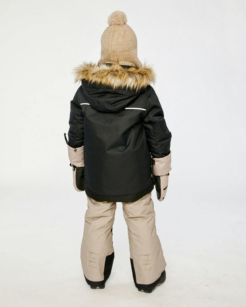 Two Piece Play Snowsuit Black And Beige