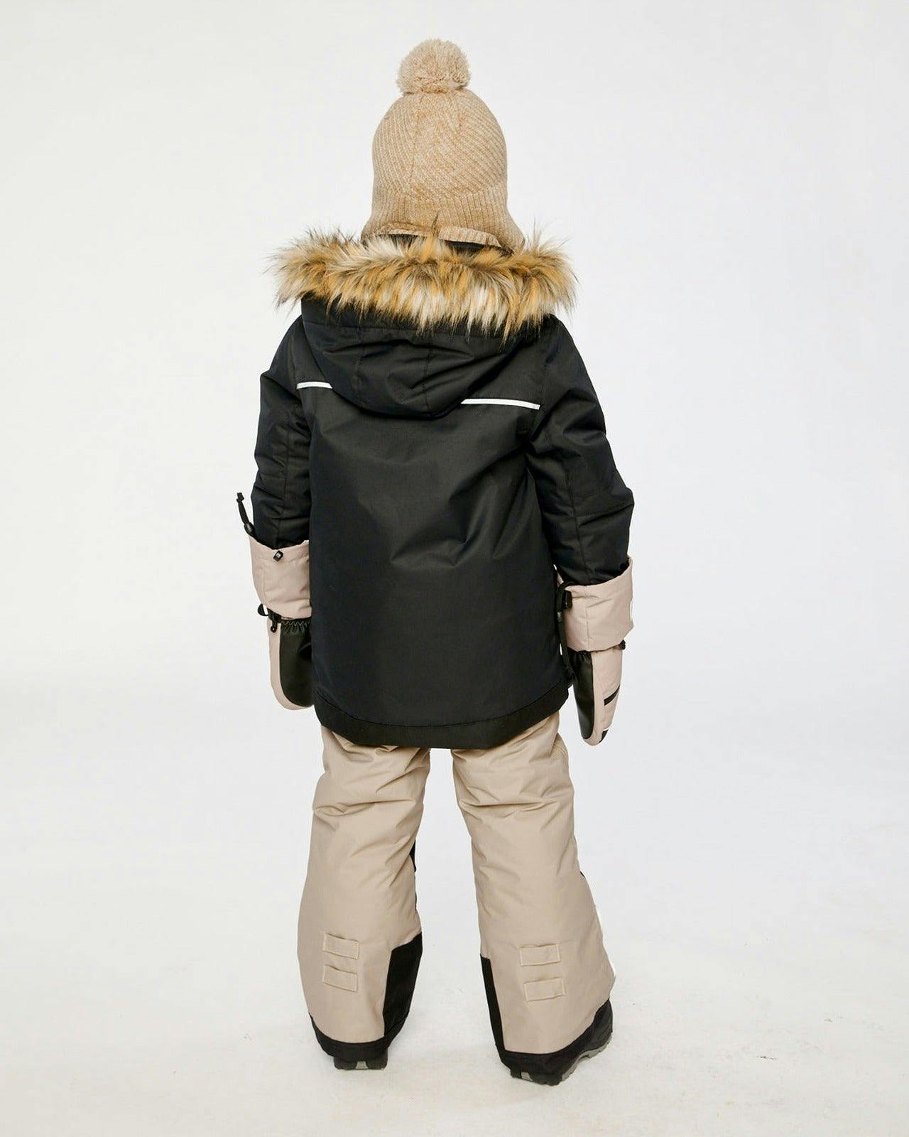 Two Piece Play Snowsuit Black And Beige