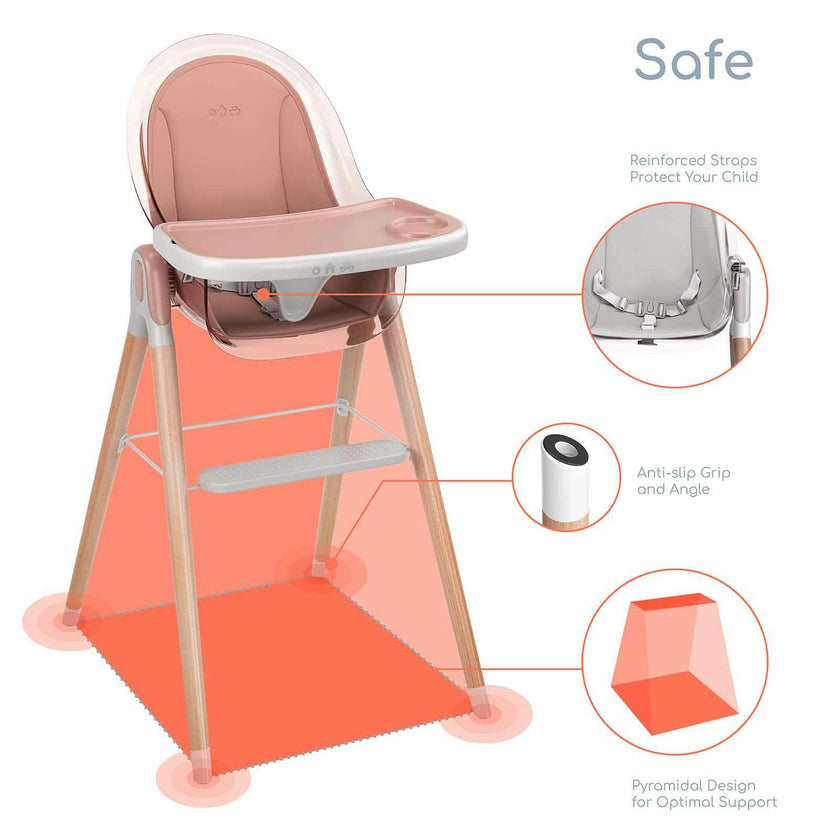 Children of Design 6 in 1 Classic High Chair with Cushion