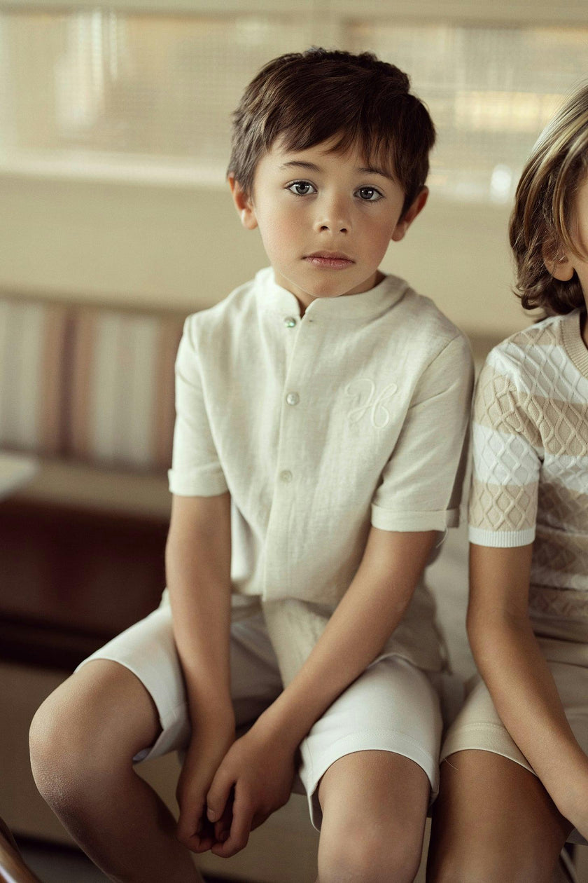 Woven Crinkle Stripe Shirt