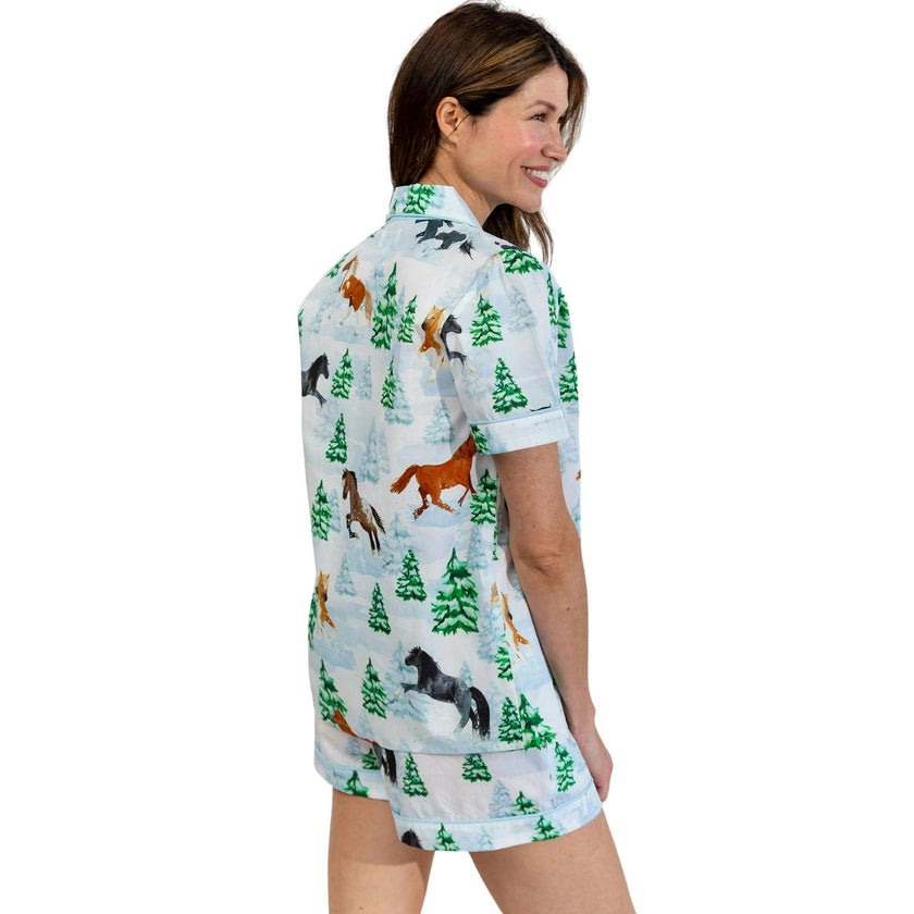 Women's Skydog Wild & Free Short PJ Set - Organic Cotton Poplin