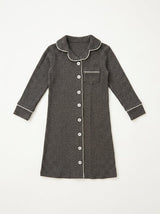 Year-Round Button down Ribbed Nightgown