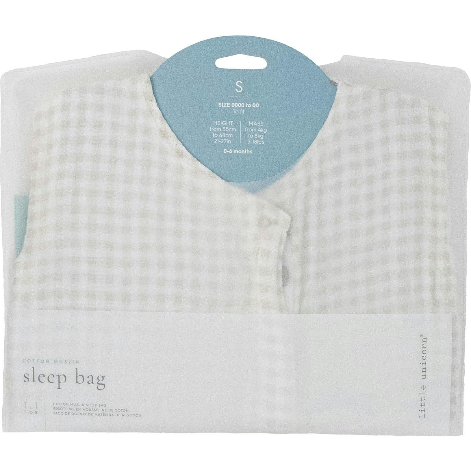 Cotton Muslin Sleep Bag - Tan Gingham